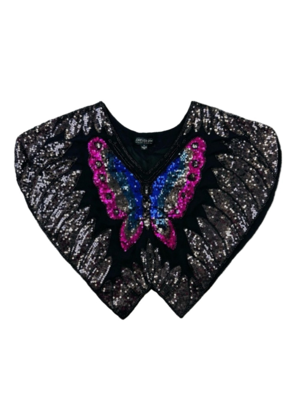80s style butterfly sequin cape top Forever21 size 1X
